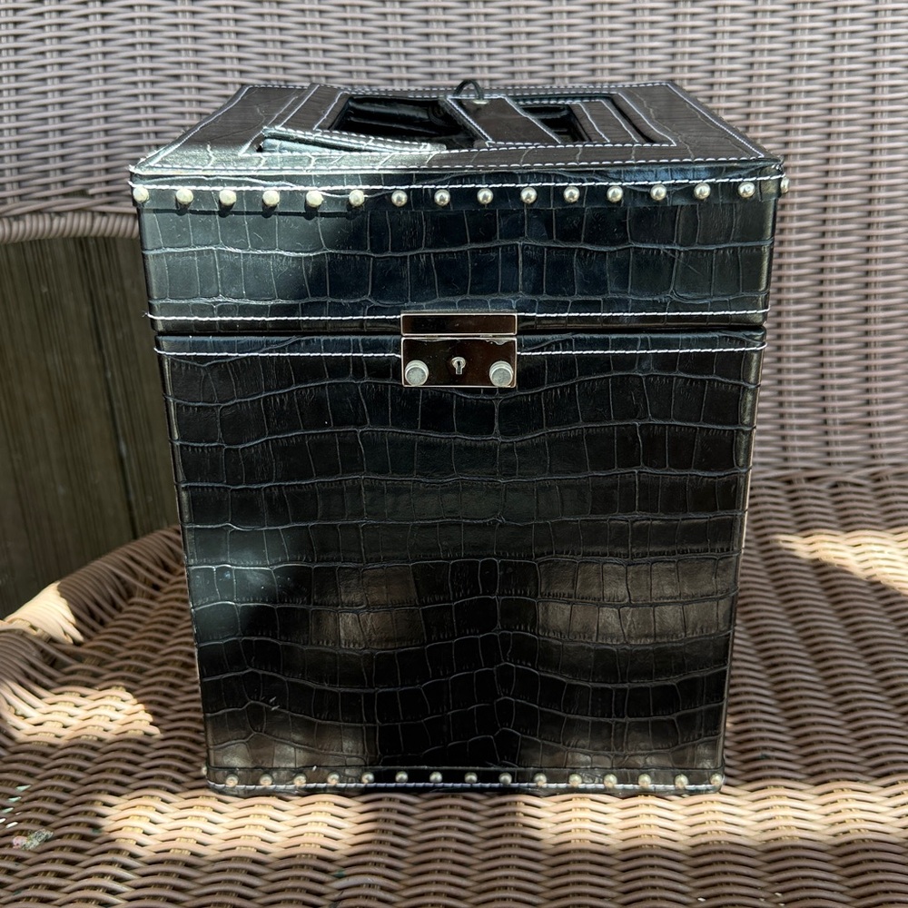 Vintage MAC Cosmetic Case/Carry All Crocodile Embossed